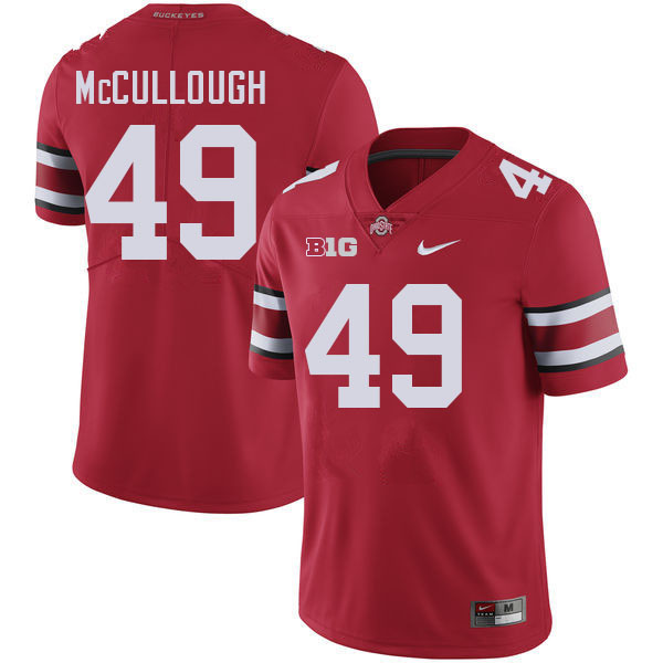 #49 Liam McCullough Ohio State Buckeyes Jerseys Football Stitched-Red